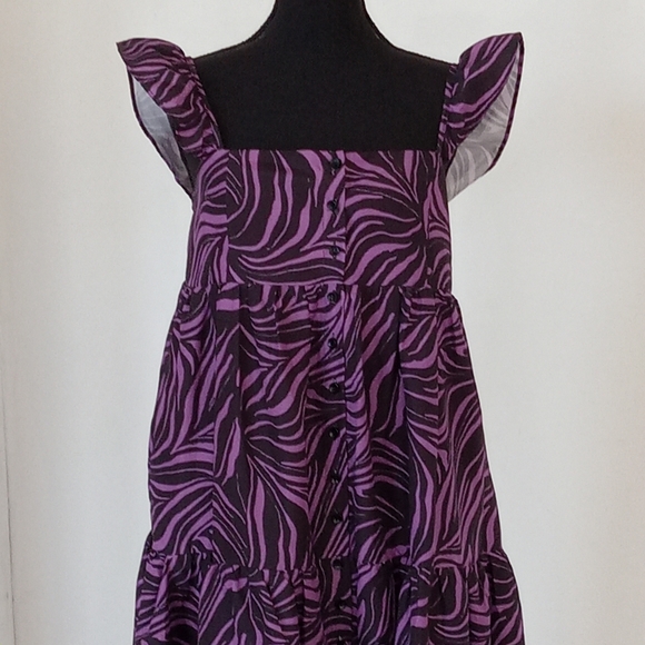 En Saison purple and black Tiger Tiered maxi dress - Picture 8 of 9